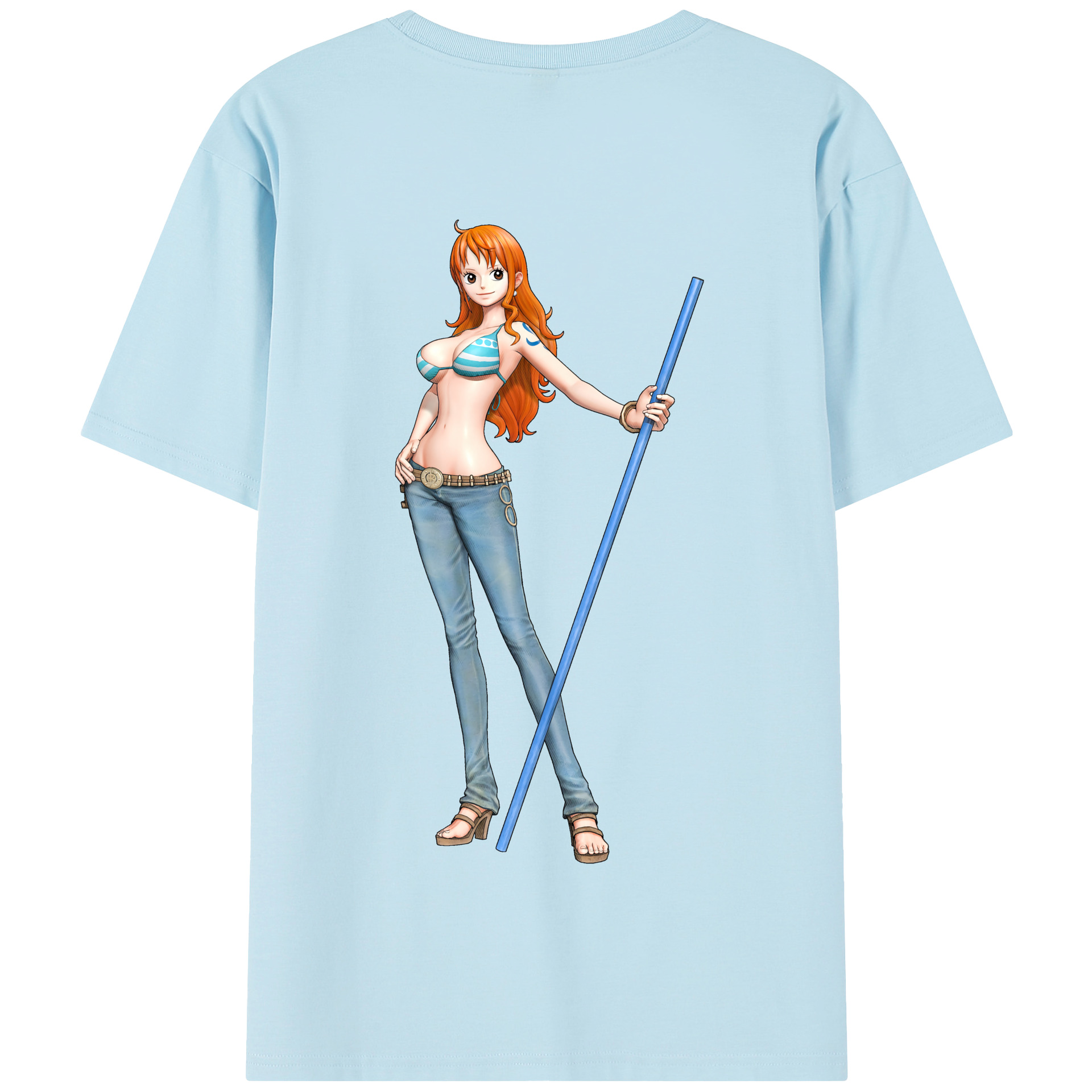 ワンピース ナミ ONE PIECE Nami 綿100％半袖Tシャツ（背面プリント）